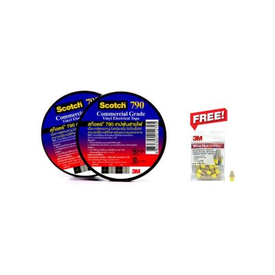 เทปพันสายไฟ 790 3/4X20M (แถม WIRENUT T/Y) 3M