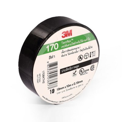 เทปพันสายไฟ TEMFLEX 170 19MM (สีดำ) 3M (10M/20M)