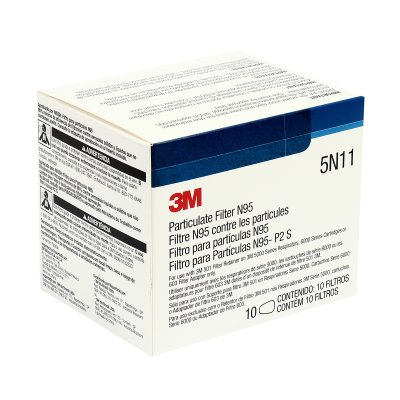 แผ่นกรองฝุ่นสำหรับหน้ากากไส้กรองคู่ 3M รุ่น 5N11N95 (10 ชิ้น/กล่อง)