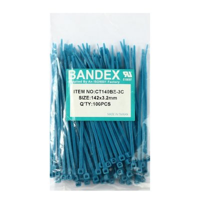 เคเบิ้ลไทร์ 5.2/4" สีน้ำเงิน (100เส้น) BANDEX รุ่น CT140BE-3C