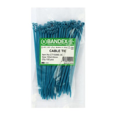เคเบิ้ลไทร์ 6" สีน้ำเงิน (100เส้น) BANDEX รุ่น CT150BE-3C