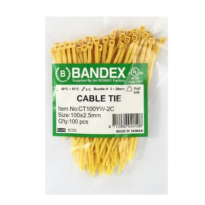 เคเบิ้ลไทร์ 4" สีเหลือง (100เส้น) BANDEX รุ่น CT-100YW-2C