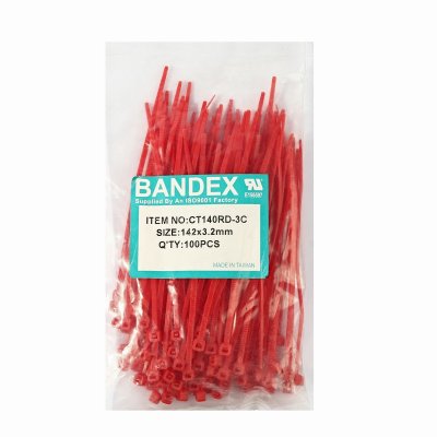 เคเบิ้ลไทร์ 5.2/4" สีแดง (100เส้น) BANDEX รุ่น CT140RD-3C