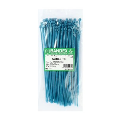 เคเบิ้ลไทร์ 8" สีน้ำเงิน (100เส้น) BANDEX รุ่น CT200BE-3C