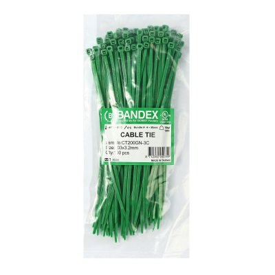 เคเบิ้ลไทร์ 8" สีเขียว (100เส้น) BANDEX รุ่น CT200GN-3C