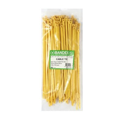 เคเบิ้ลไทร์ BANDEX 10 นิ้ว สีเหลือง (100เส้น) รุ่น CT250YW-4C