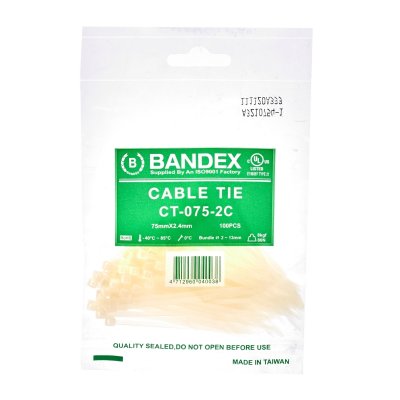 เคเบิ้ลไทร์ BANDEX 3 นิ้ว สีขาว (100เส้น) รุ่น CT-075-2C