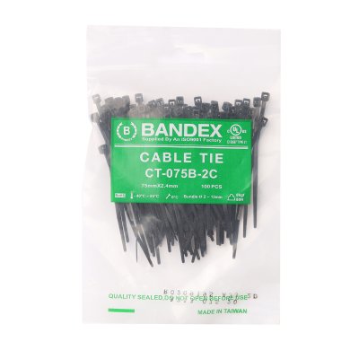 เคเบิ้ลไทร์ BANDEX 3 นิ้ว สีดำ (100เส้น) รุ่น CT-075B-2C