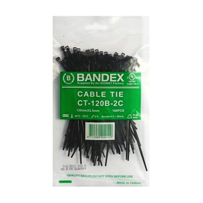 เคเบิ้ลไทร์ BANDEX 4 3/4 นิ้ว สีดำ (100เส้น) รุ่น CT-120B-2C