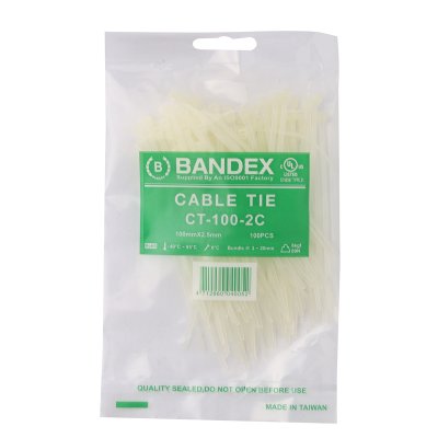 เคเบิ้ลไทร์ BANDEX 4 นิ้ว สีขาว (100เส้น) รุ่น CT-100-2C