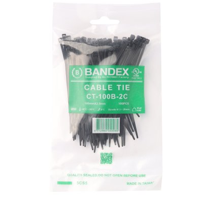 เคเบิ้ลไทร์ BANDEX 4 นิ้ว สีดำ (100เส้น) รุ่น CT-100B-2C