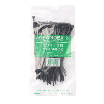 เคเบิ้ลไทร์ BANDEX 6 นิ้ว สีดำ (100เส้น) รุ่น CT-150B-3C