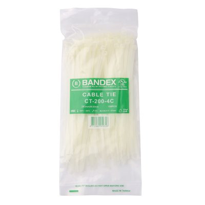เคเบิ้ลไทร์ BANDEX 8 นิ้ว สีขาว (100เส้น) รุ่น CT-200-4C