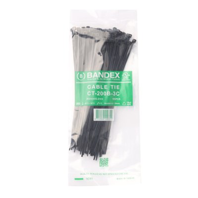 เคเบิ้ลไทร์ BANDEX 8 นิ้ว สีดำ (100เส้น) รุ่น CT-200B-3C
