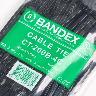 เคเบิ้ลไทร์ BANDEX 8 นิ้ว สีดำ (100เส้น) รุ่น CT-200B-4Cเคเบิ้ลไทร์ BANDEX 8 นิ้ว สีดำ (100เส้น) รุ่น CT-200B-4C