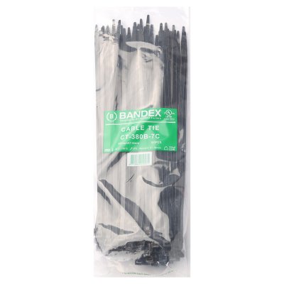 เคเบิ้ลไทร์ สีดำ 15 นิ้ว (100 เส้น/แพ็ค) BANDEX รุ่น CT-380B-7C