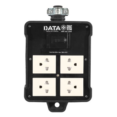 บล็อกยาง 4 ช่อง มีเบรกเกอร์ ไม่มีสายไฟ DATA รุ่น DB416