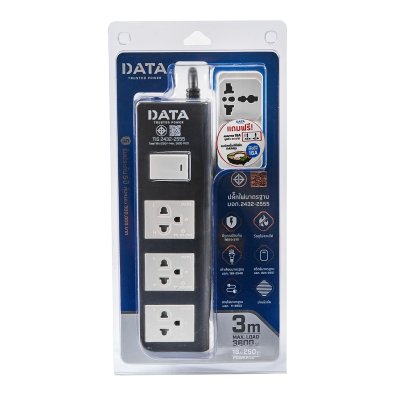 ปลั๊กรางไฟมาตรฐาน มอก. 3 ช่อง 1 สวิตซ์ 16A 3 เมตร DATA รุ่น APDW3235
