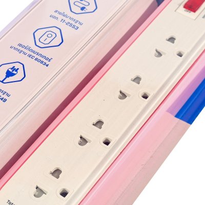 ปลั๊กรางไฟมาตรฐาน มอก. 4 ช่อง 1 สวิตซ์ 5 เมตร (ชมพู/ฟ้า/เทา) DATA รุ่น AP4156