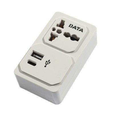 ปลั๊กแปลง 1 ช่อง 1 USB-A 1 USB-C 10A DATA รุ่น ALUC36