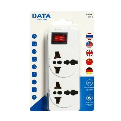 เต้ารับอะแดปเตอร์ 2 ช่อง พร้อมสวิตซ์ DATA รุ่น ADAPTER UNIVERSAL 2