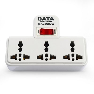 เต้ารับอะแดปเตอร์ 3 ช่อง 1 สวิตซ์ 16A DATA รุ่น AD365
