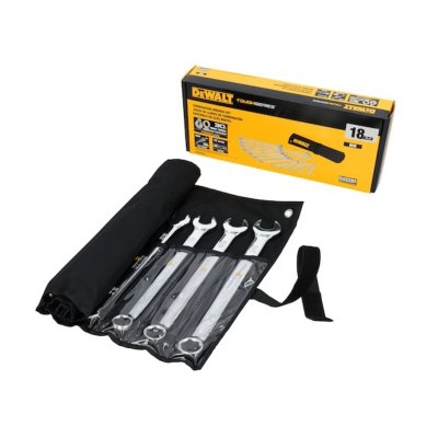 ชุดประแจแหวนข้างปากตาย DEWALT ซองผ้า 18 ชิ้น 6-24 มม. รุ่น DWMT45429