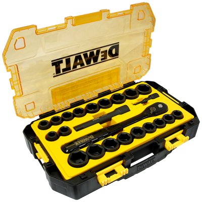 ชุดลูกบล็อก DEWALT 23 ชิ้น 1/2″ Drive Metric/SAE DWMT74739