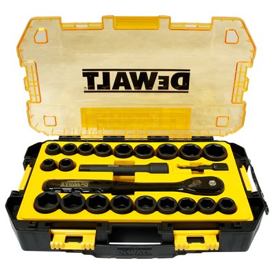 ชุดลูกบล็อก DEWALT 23 ชิ้น 1/2″ Drive Metric/SAE DWMT74739
