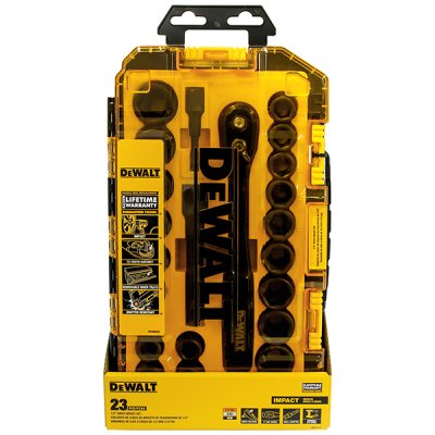 ชุดลูกบล็อก DEWALT 23 ชิ้น 1/2″ Drive Metric/SAE DWMT74739