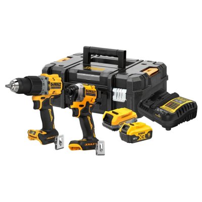 ชุดสว่านกระแทกและไขควงกระแทกไร้สาย แบตเตอรี่ DEWALT Powerstack รุ่น DCK (20V 2050P1E1T-B1/20V 2214E2-B1)