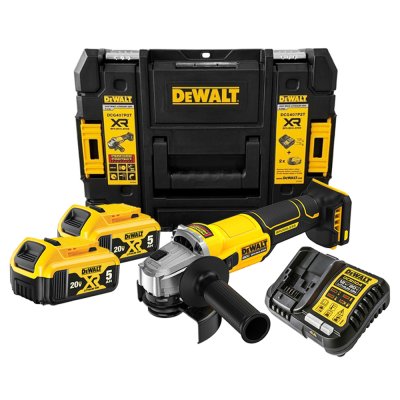 ชุดเครื่องเจียร์ไร้สาย (ไร้แปรงถ่าน) DEWALT 20V สวิทซ์แบบสไลด์ รุ่น DCG407P2T-B1