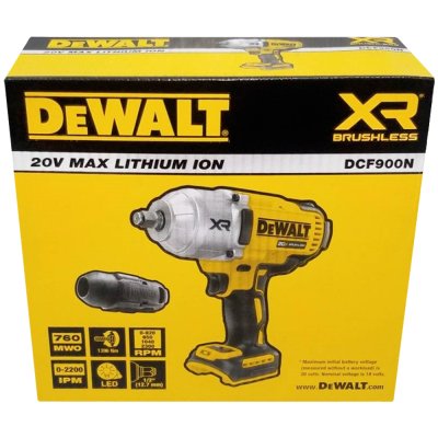 บล็อกกระแทกไร้สาย ไร้แปรงถ่าน DEWALT 1/2″ Max (ตัวเปล่า) 20V (DCF900N-B1/DCF911N-B1)