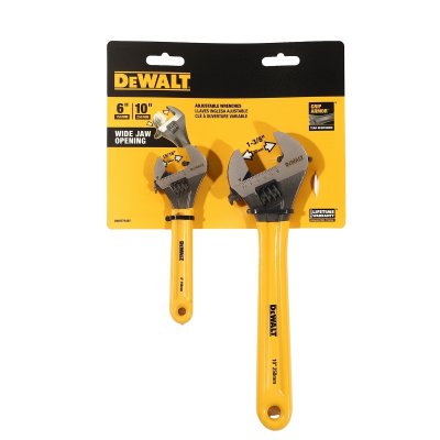 ประแจเลื่อนแพ็คคู่ DEWALT 6 นิ้ว และ 10 นิ้ว รุ่น DWHT75497