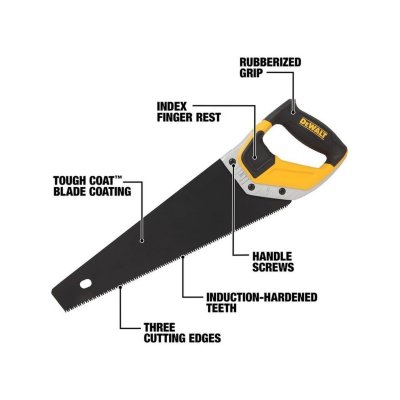 เลื่อยมือ 8 ฟัน DEWALT รุ่น DWHT20544L (15 นิ้ว/20 นิ้ว)