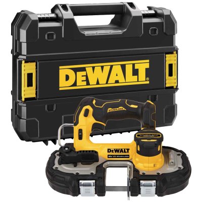 เลื่อยสายพานมือเดียวไร้สายไร้แปรงถ่าน DEWALT 18V(20V MAX) พร้อมกล่อง TSTAK (ตัวเปล่า) รุ่น DCS377NT-XJ