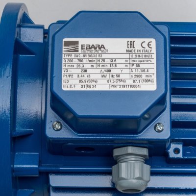 ปั๊มสแตนเลสใบพัดปิด 4HP EBARA รุ่น DWC-N 500/3.0