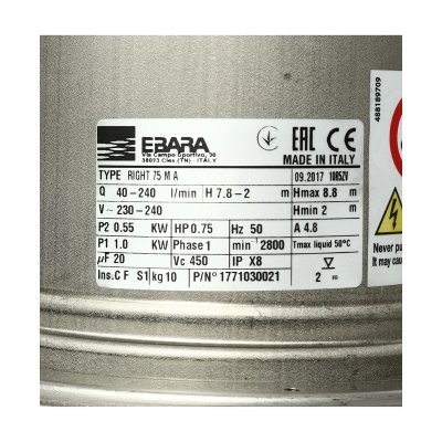 ปั๊มจุ่มสแตนเลส EBARA 3 สาย รุ่น RIGHT-75 / RIGHT-100