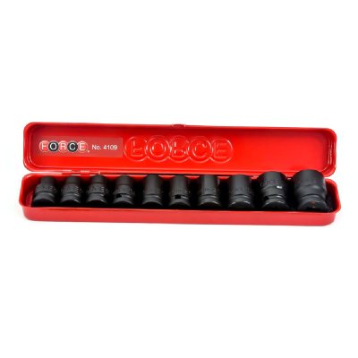 ชุดบ๊อกซ์ลมสั้น 6 เหลี่ยม 1/2" 10 ชิ้น FORCE รุ่น 4109