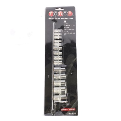 ชุดลูกบ๊อกซ์ Torx E 1/4, 3/8 และ 1/2 นิ้ว 14 ชิ้น FORCE รุ่น 4158