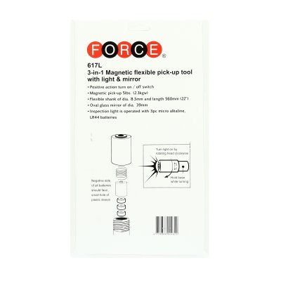 เครื่องมือแม่เหล็กคออ่อนพร้อมไฟและกระจก FORCE รุ่น 617L