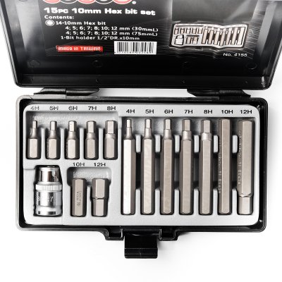 ชุดดอกไขควง 6 เหลี่ยม ขนาด 10 มม. 15 ชิ้น FORCE รุ่น 4155