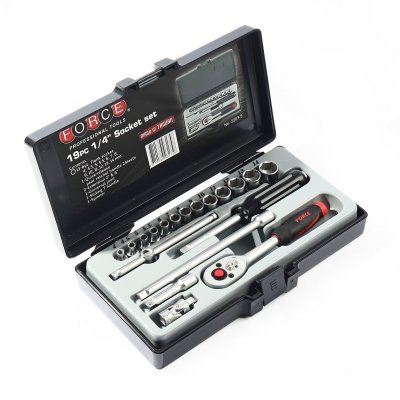 ชุดลูกบ๊อกซ์ 6 เหลี่ยม 1/4" 19 ชิ้น FORCE รุ่น 2203-5
