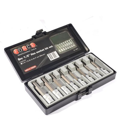 ชุดลูกบ็อกซ์เดือย 6 เหลี่ยม 1/2" L110มม 8ชิ้น FORCE รุ่น 4092