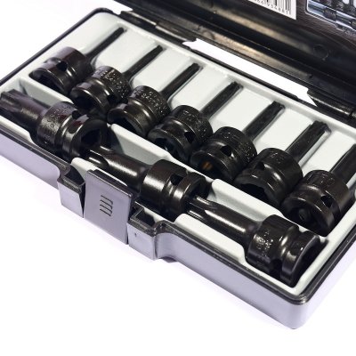 ชุดลูกบ๊อกซ์หัวจีบเดือยโผล่ Torx รมดำ ขนาด 1/2 นิ้ว 10 ชิ้น FORCE รุ่น 41013