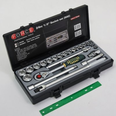ชุดลูกบ๊อกซ์ 6 เหลี่ยม ถนอมมุม ขนาด 1/2 นิ้ว 24 ชิ้น หน่วยนิ้ว FORCE รุ่น F131-4243S