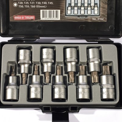 ชุดลูกบ๊อกซ์หัวจีบ 6 เหลี่ยม ขนาด 1/2 นิ้ว 9 ชิ้น FORCE รุ่น 4102