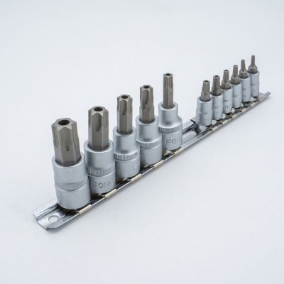 ชุดลูกบ๊อกซ์ดอก TORX มีรู 1/4" และ 3/8" 11 ชิ้น FORCE รุ่น 2112I