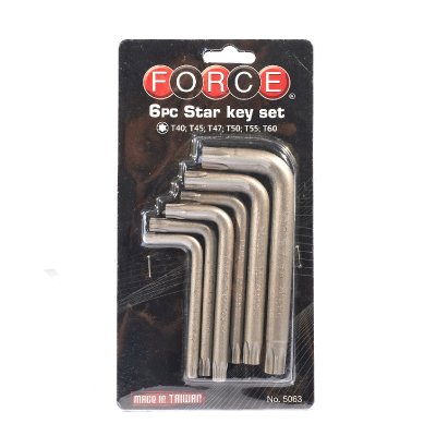 ชุดประแจหัวจีบ 6 ชิ้น ขนาด T40-T60 FORCE รุ่น 5063