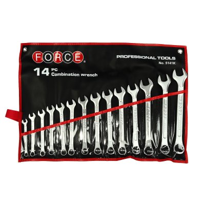 ชุดประแจแหวน 14 ชิ้น 8-24มม ซองหนัง FORCE รุ่น 5141K